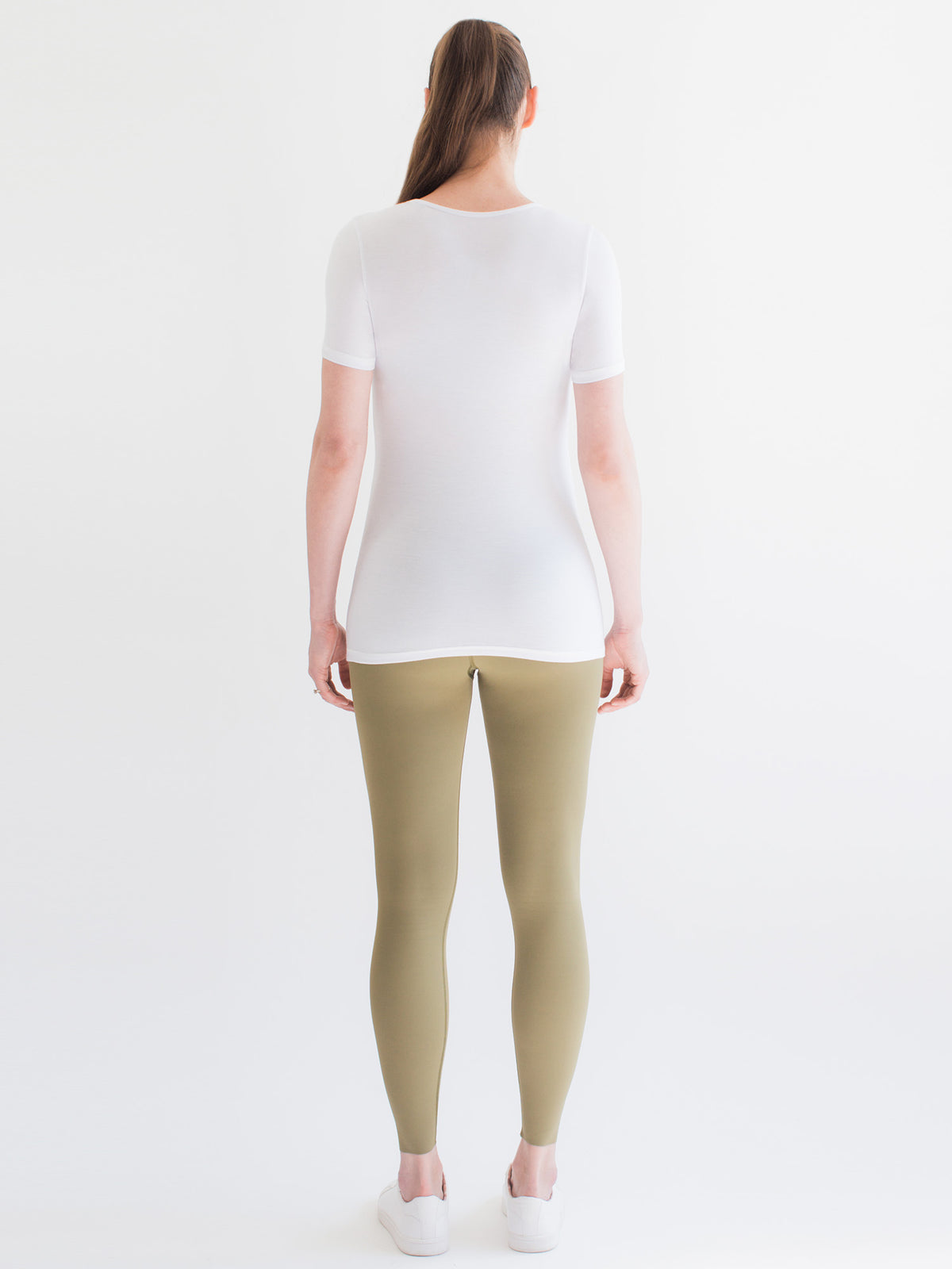MATERNITY SOFT STRETCH SHORT SLEEVE TEE, WHITE