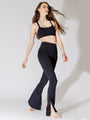 SIDE SLIT HIGH WAIST FLARE PANTS