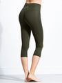 NUDE SHAPE HIGH WAIST CROPS, DARK GREEN