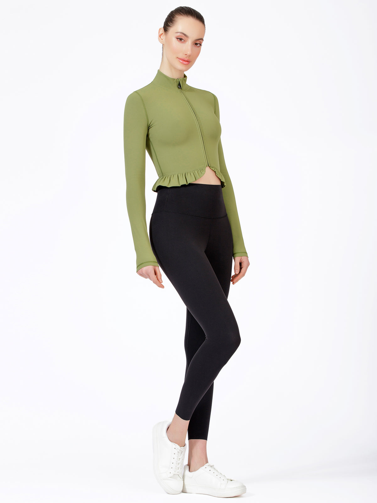 CROPPED RUFFLES JACKET, SAFFRON