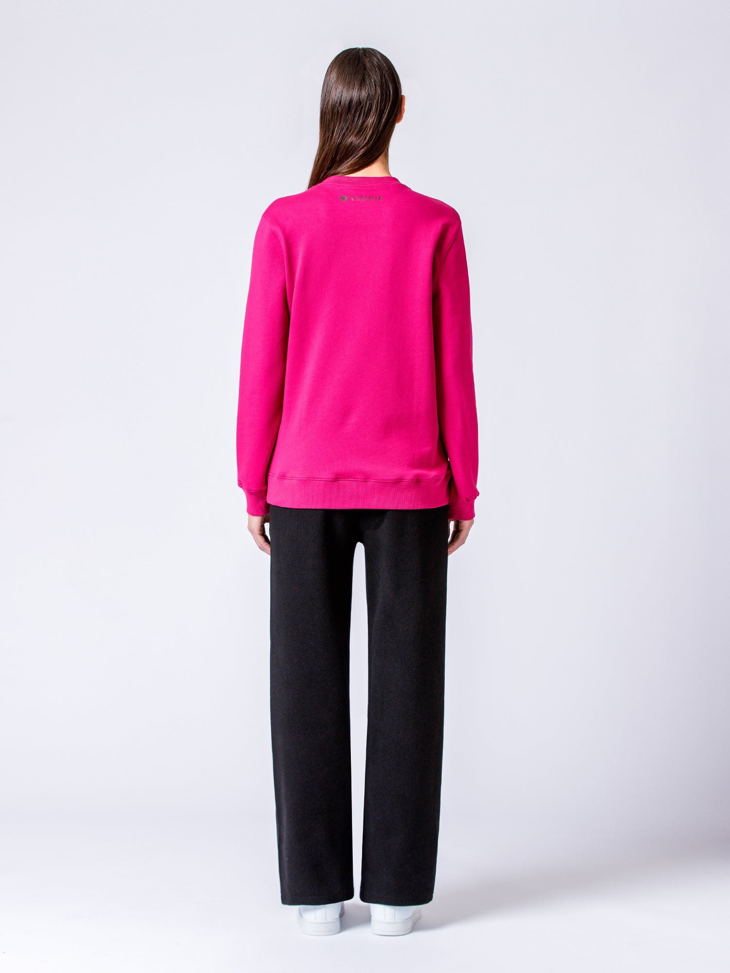 RIBBED HIGH WAIST WINTER FLEECE WIDE LEG SWEATPANTS