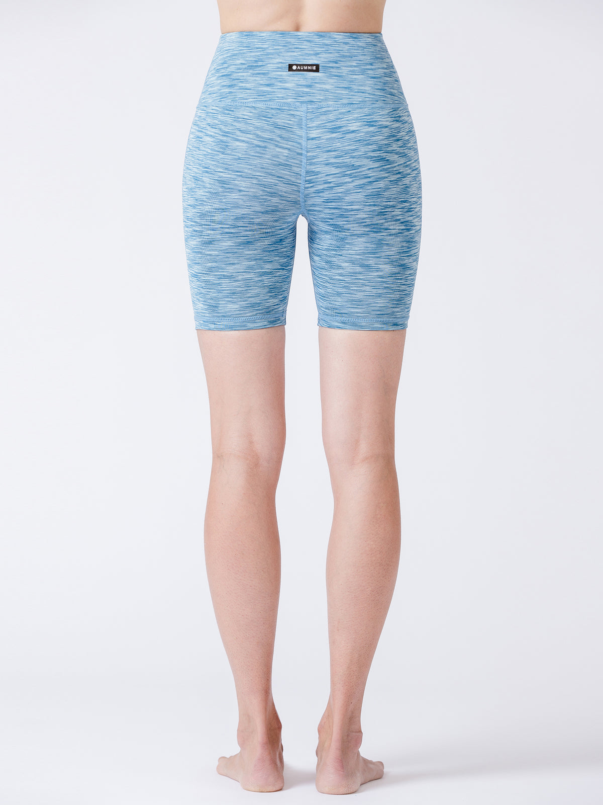 FLEX 6" HIGH WAIST SHORTS, LIGHT BLUE MELANGE