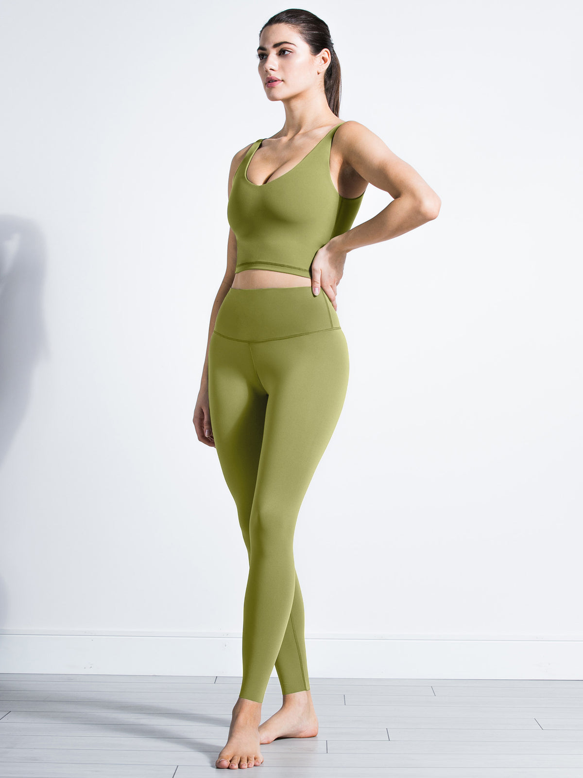 U NECK NUDE TANK, SAFFRON