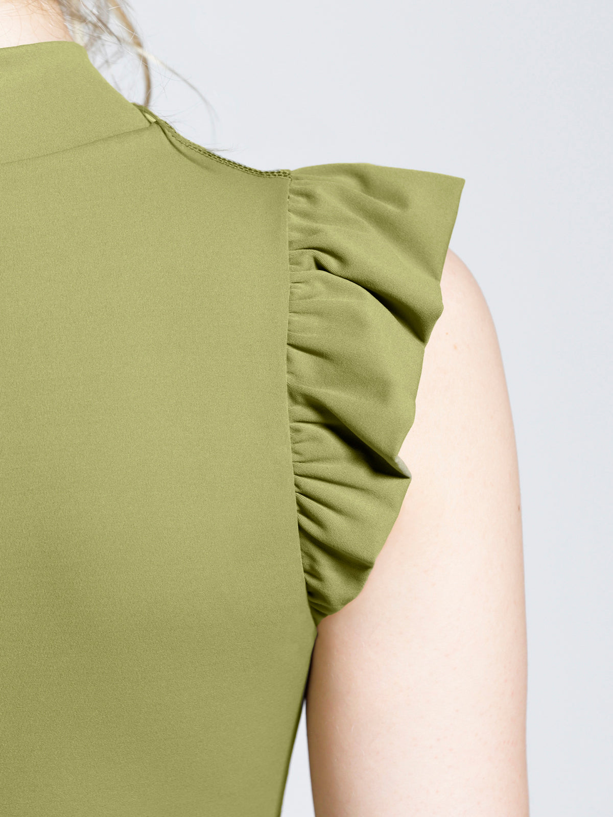 RUFFLED PURE TANK, SAFFRON