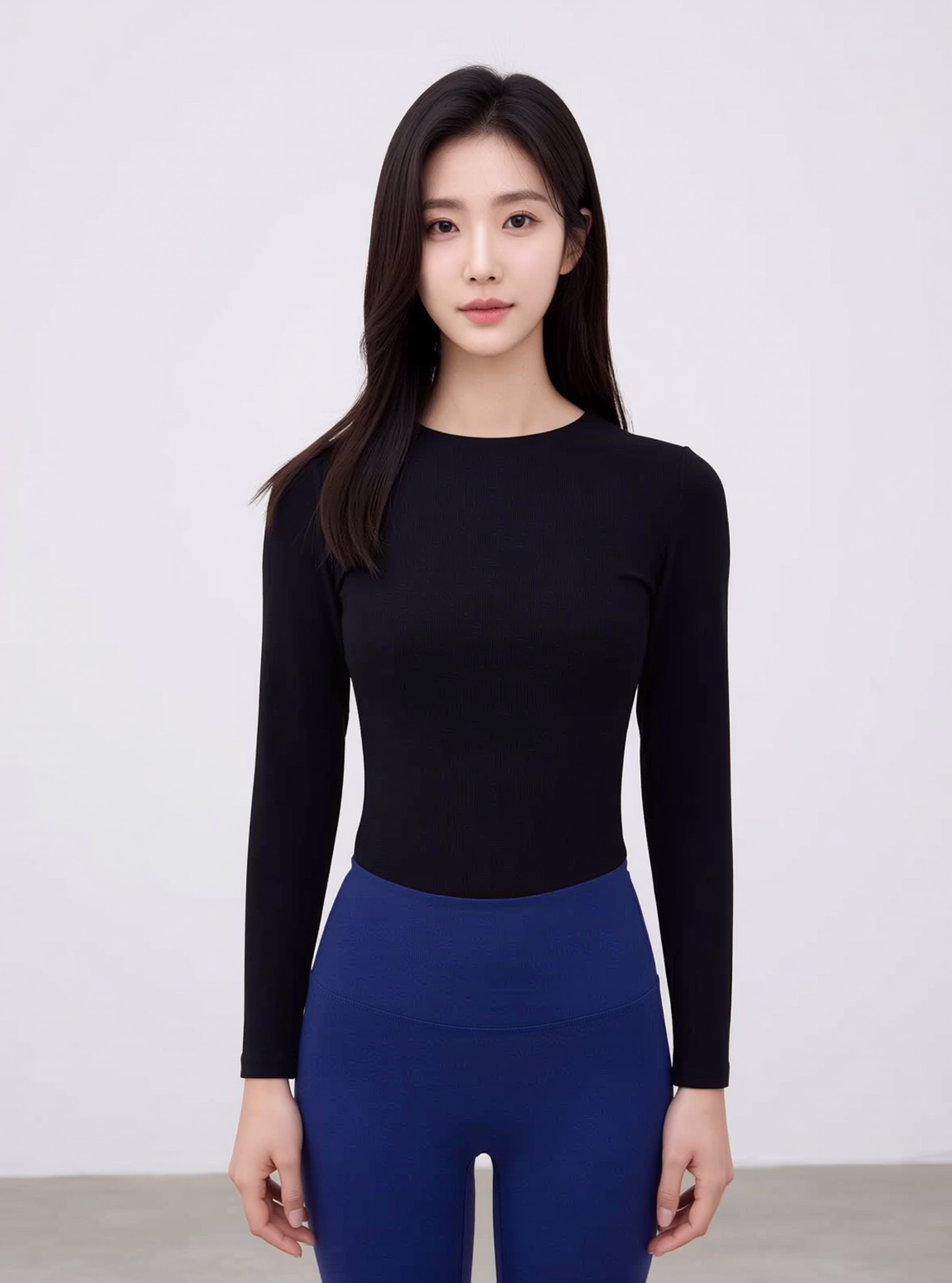 BASE SHAPE LONG SLEEVE TEE, BLACK