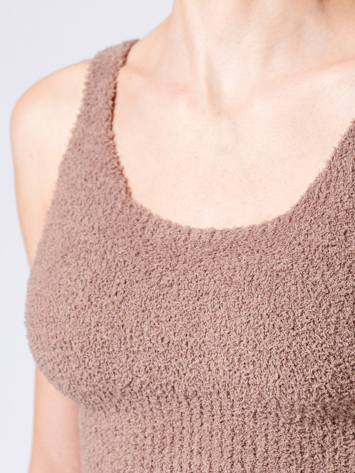 VEGAN WOOL TEDDY TANK, MOCHA