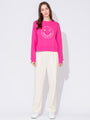 RIBBED HIGH WAIST WINTER FLEECE WIDE LEG SWEATPANTS
