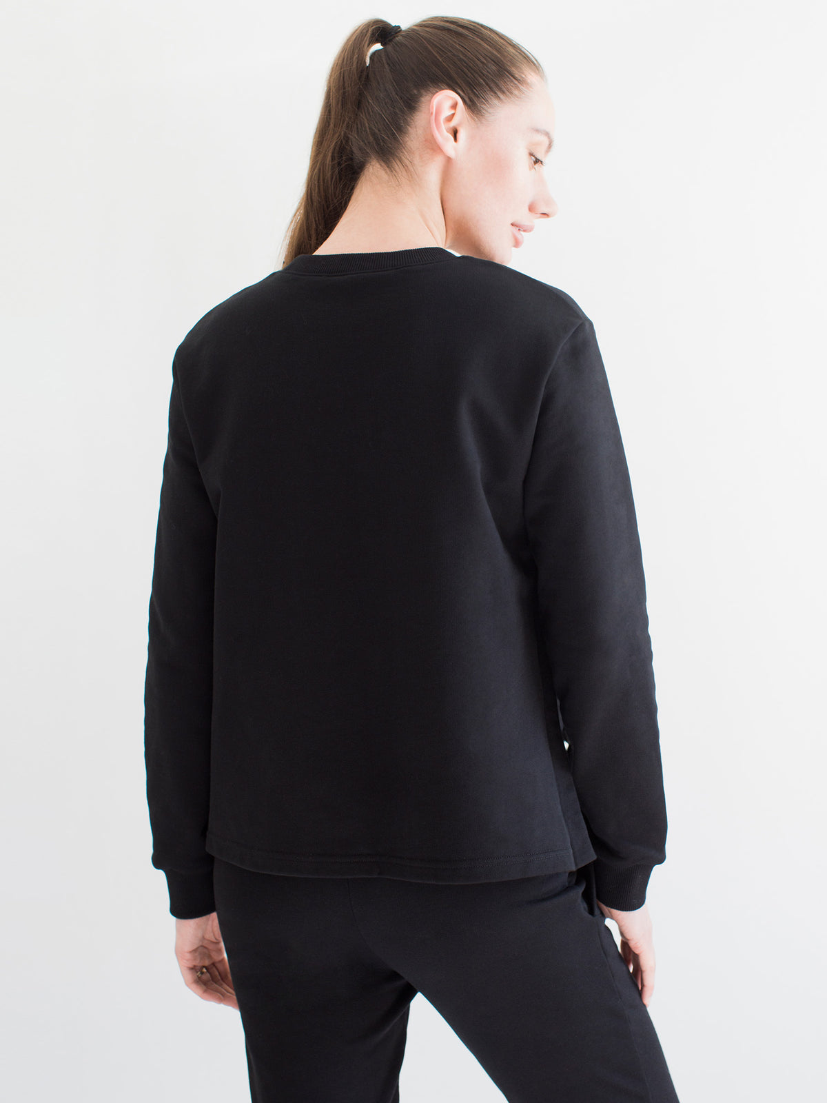 MATERNITY SIDESPLIT SWEATSHIRT, BLACK