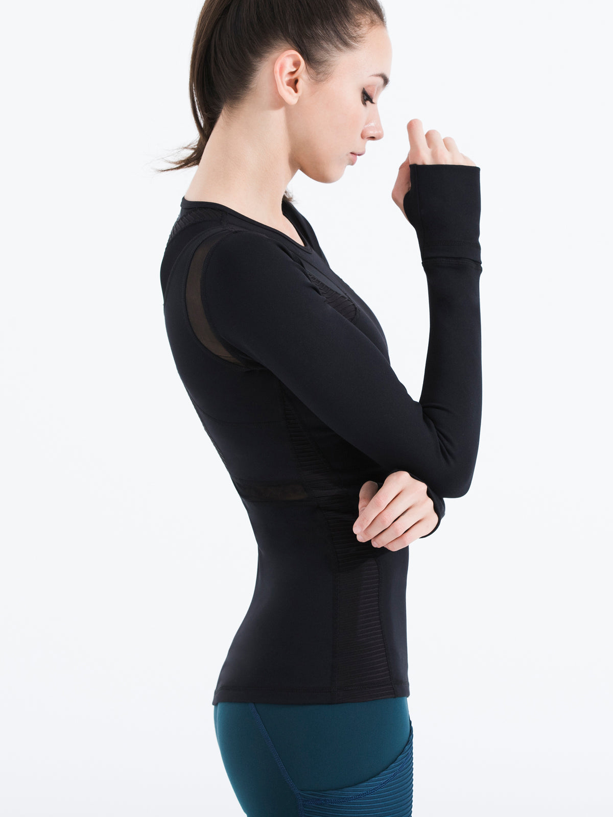 SHAPED PANEL TEE, BLACK