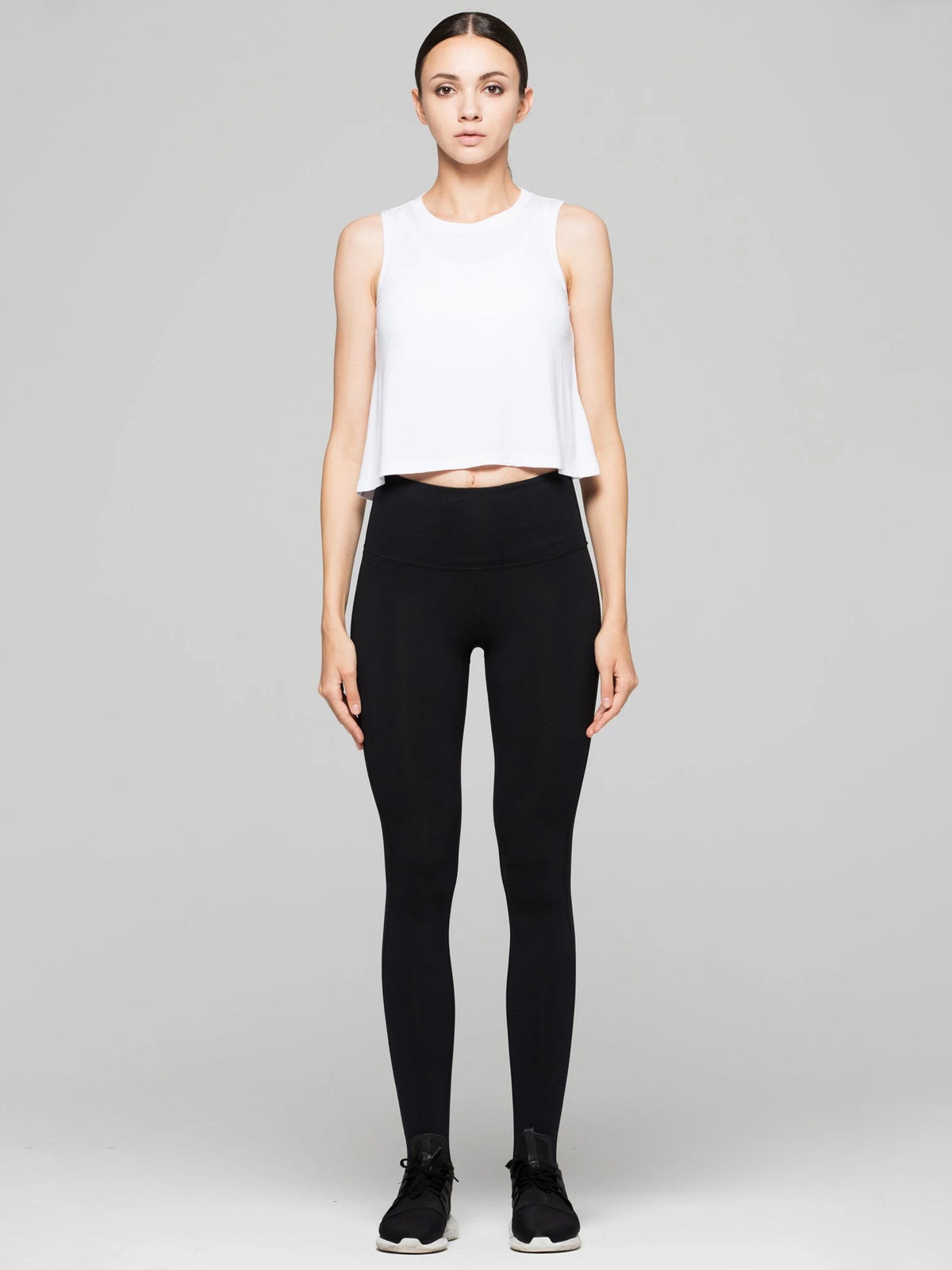 LOOSE CROPPED MUSCLE TANK, WHITE