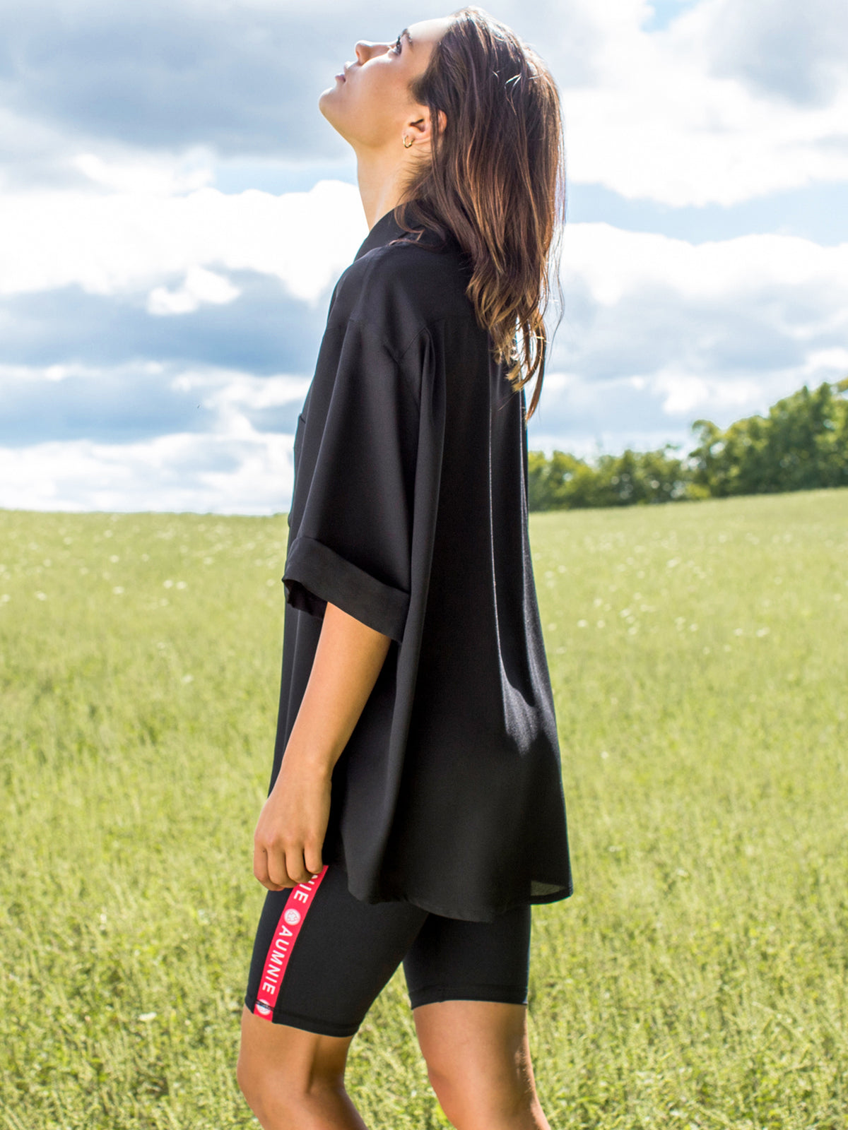 CHIFFON BOYFRIEND BLOUSE, BLACK