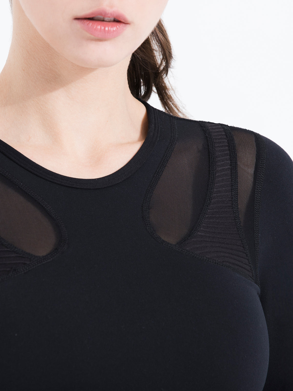 SHAPED PANEL TEE, BLACK