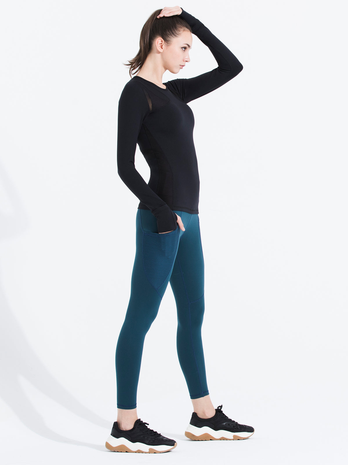 SHAPED PANEL TEE, BLACK