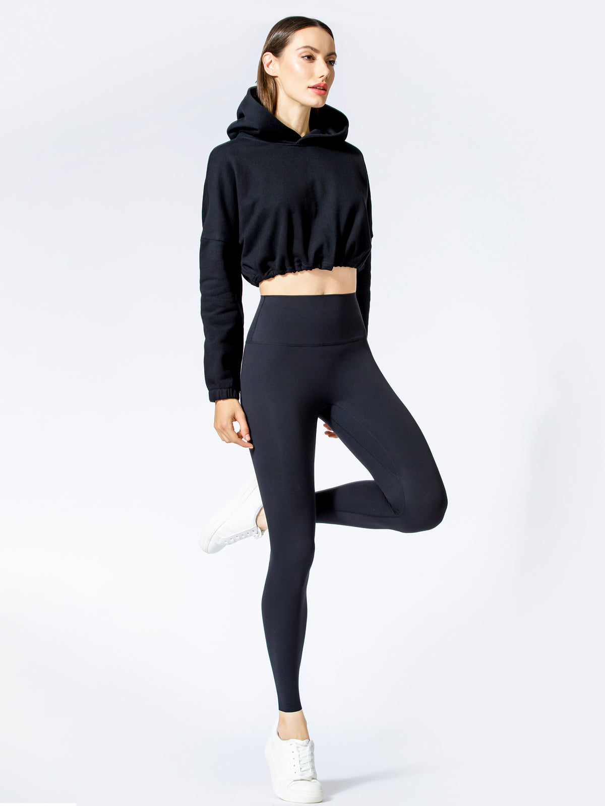 RELAXED DRAWCORD HOODIE, BLACK