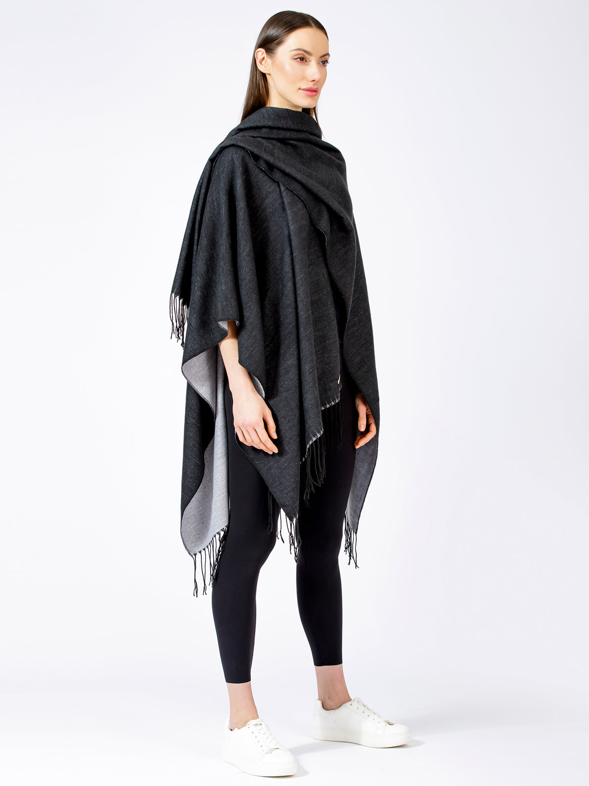 FREESTYLE FRINGED WRAP CAPE