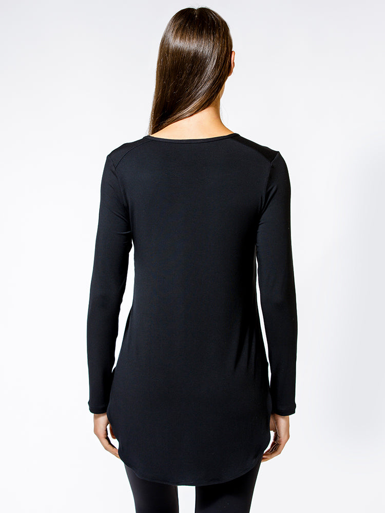 HI LO SPLIT SIDE  LONG SLEEVE TEE