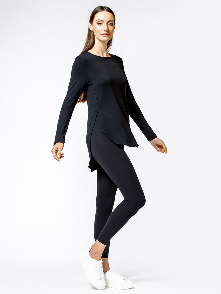 HI LO SPLIT SIDE  LONG SLEEVE TEE