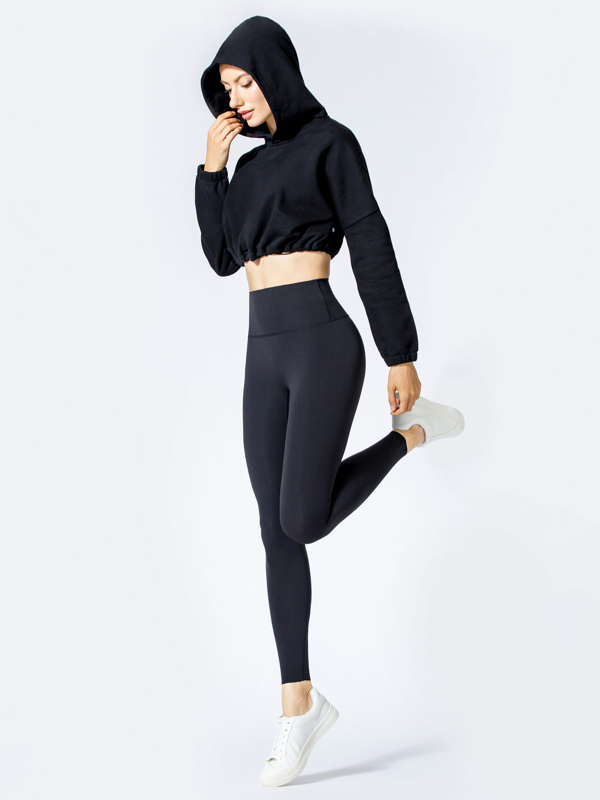 RELAXED DRAWCORD HOODIE, BLACK