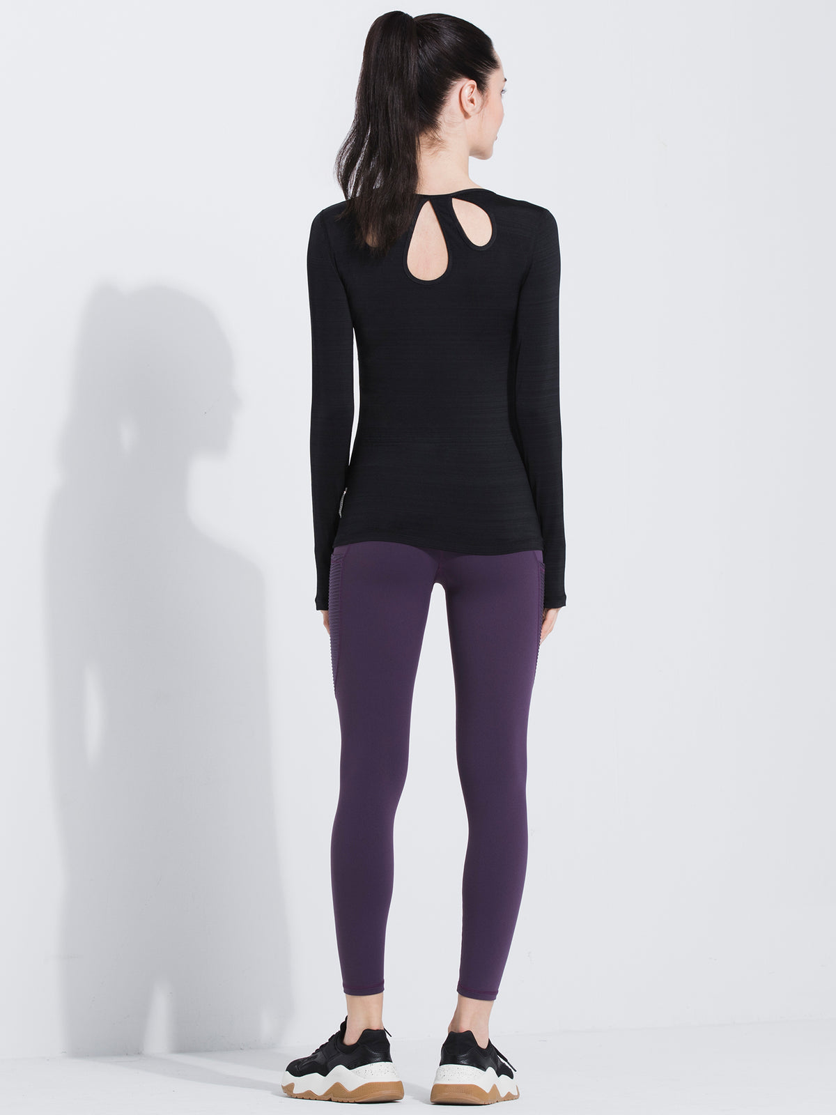 PETAL LONG SLEEVE TEE, BLACK WFX