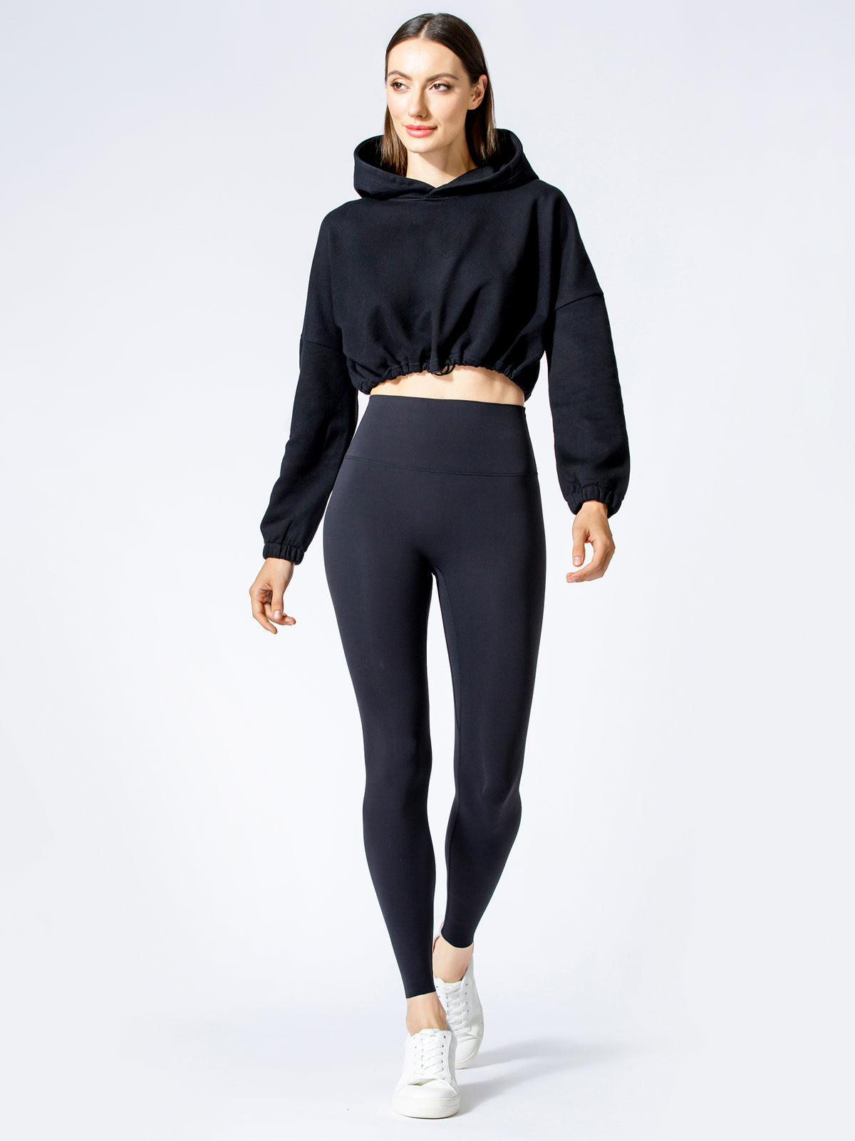 RELAXED DRAWCORD HOODIE, BLACK