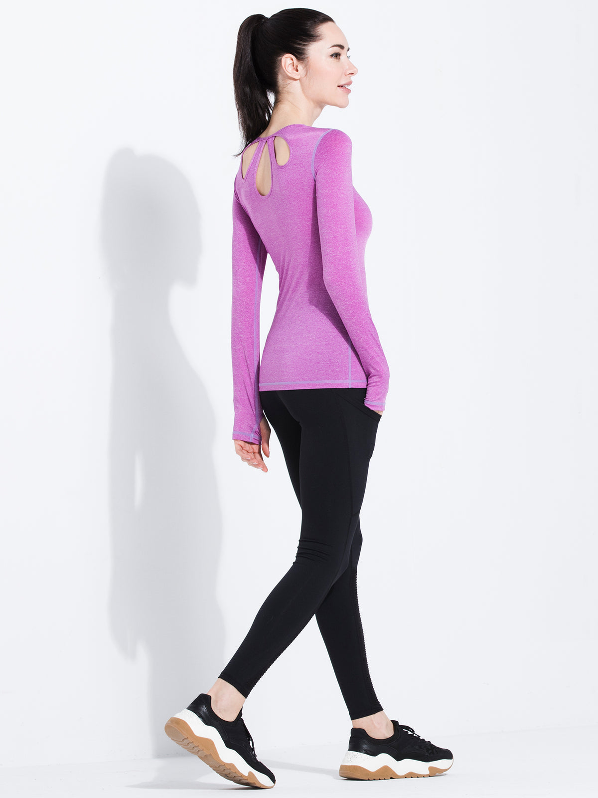 PETAL LONG SLEEVE TEE, PURPLE WFX