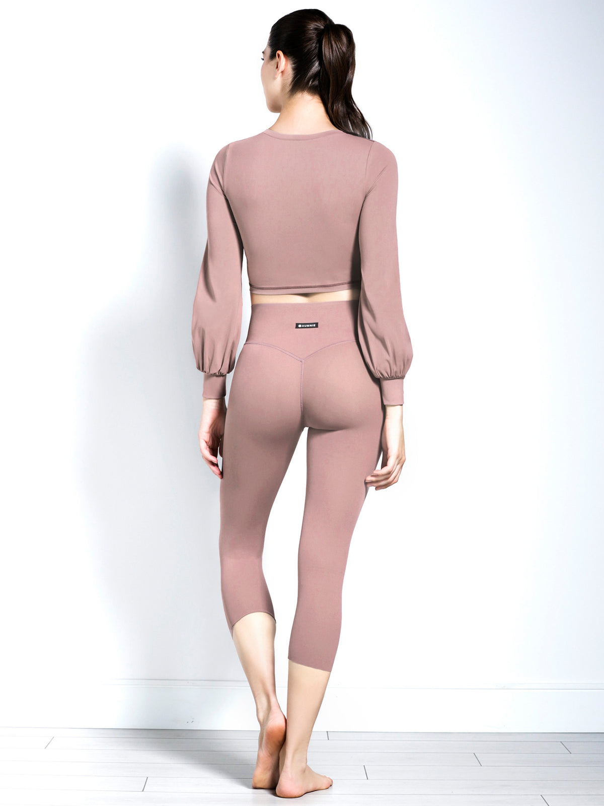 PUFF SLEEVE CROPPED TOP, ASH MAUVE