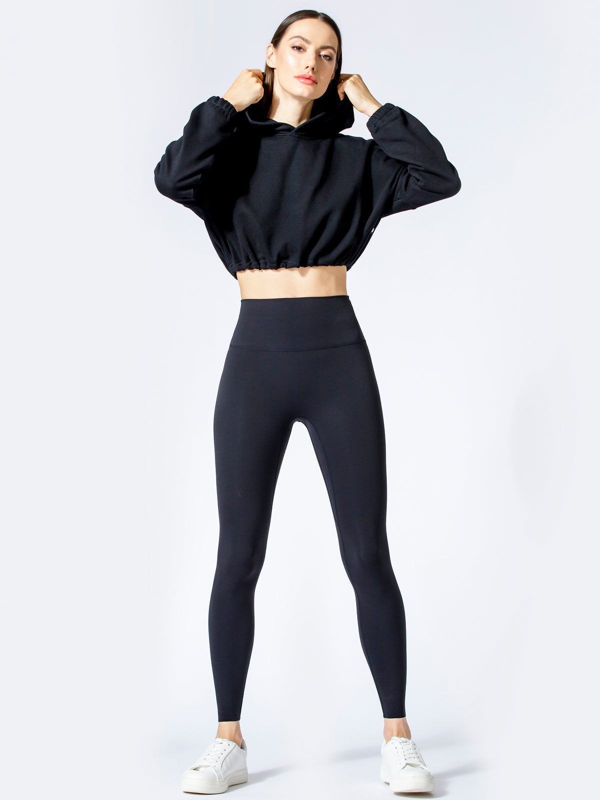 RELAXED DRAWCORD HOODIE, BLACK