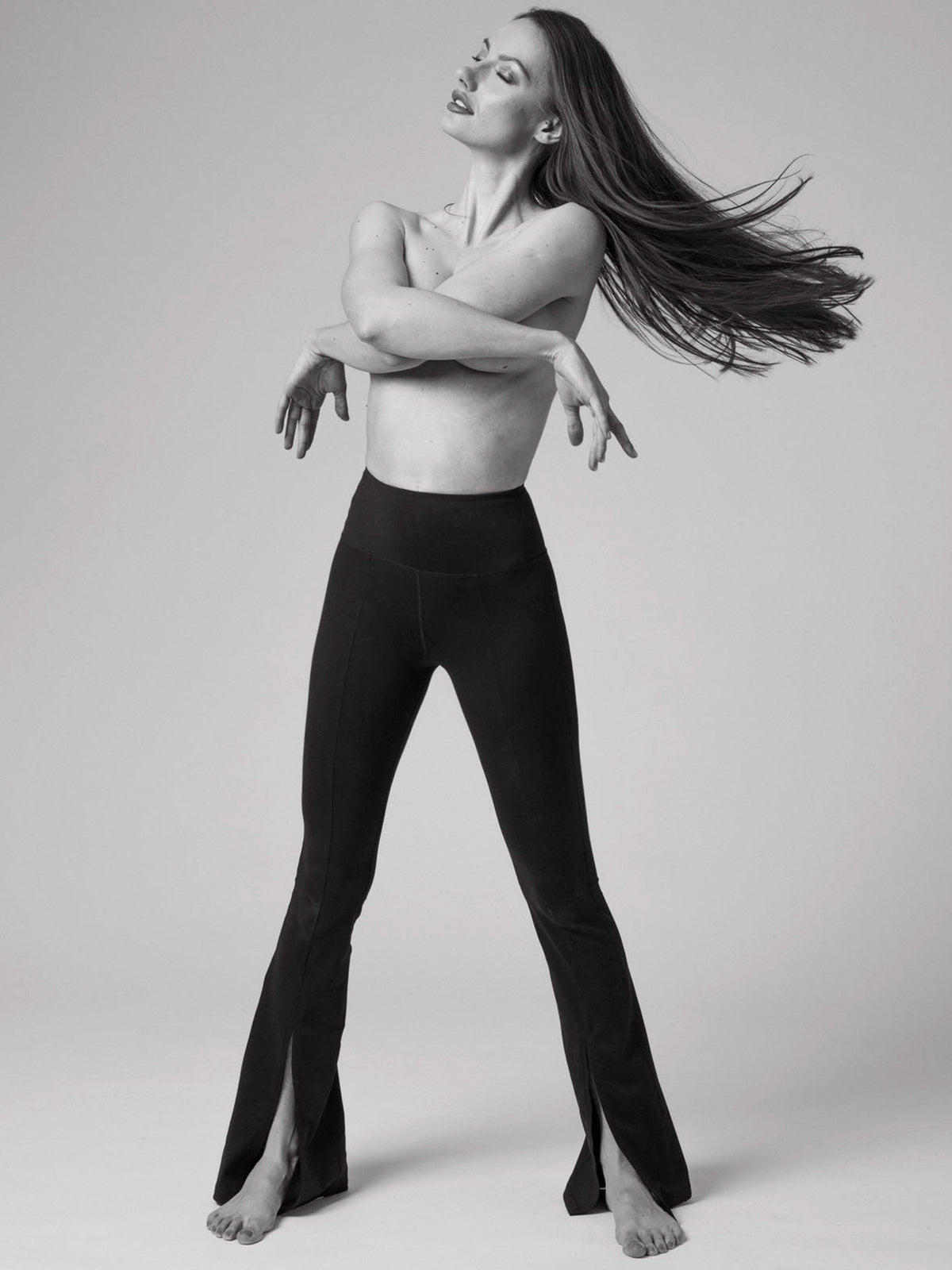 DIVINE FRONT SPLIT FLARE PANTS