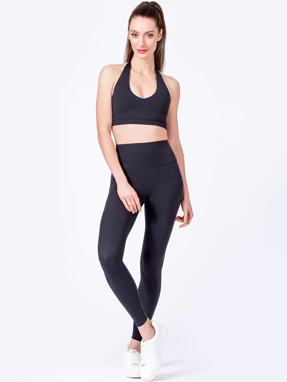 NUDE HIGH WAIST MINIMAL PANTS, BLACK