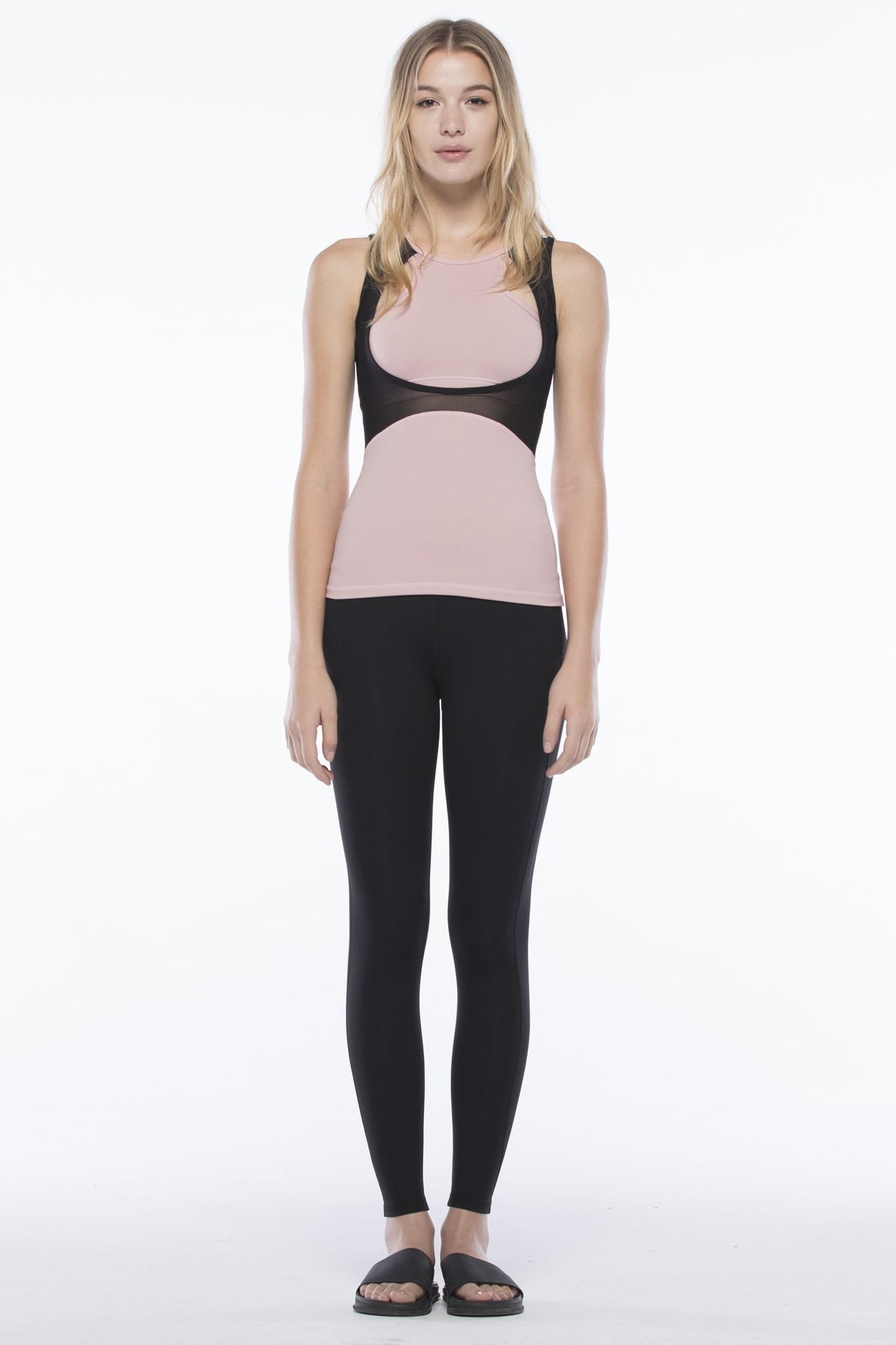 STRATUM TANK, BLUSH/BLACK MESH