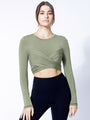 LONG SLEEVE CT WRAP TEE, SAGE
