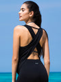 OPEN BACK CROP TOP, BLACK